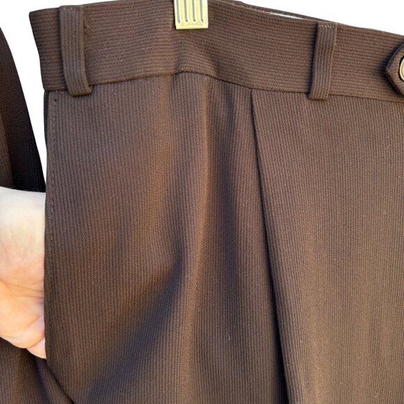 Roger Stuart Clothes Vintage Mens Wool Brown Blazer Cuffed Trousers Suit Set 46L - Picture 9 of 15